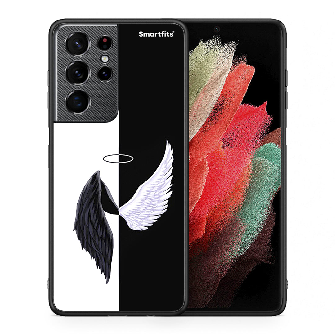 Θήκη Samsung S21 Ultra Angels Demons από τη Smartfits με σχέδιο στο πίσω μέρος και μαύρο περίβλημα | Samsung S21 Ultra Angels Demons case with colorful back and black bezels