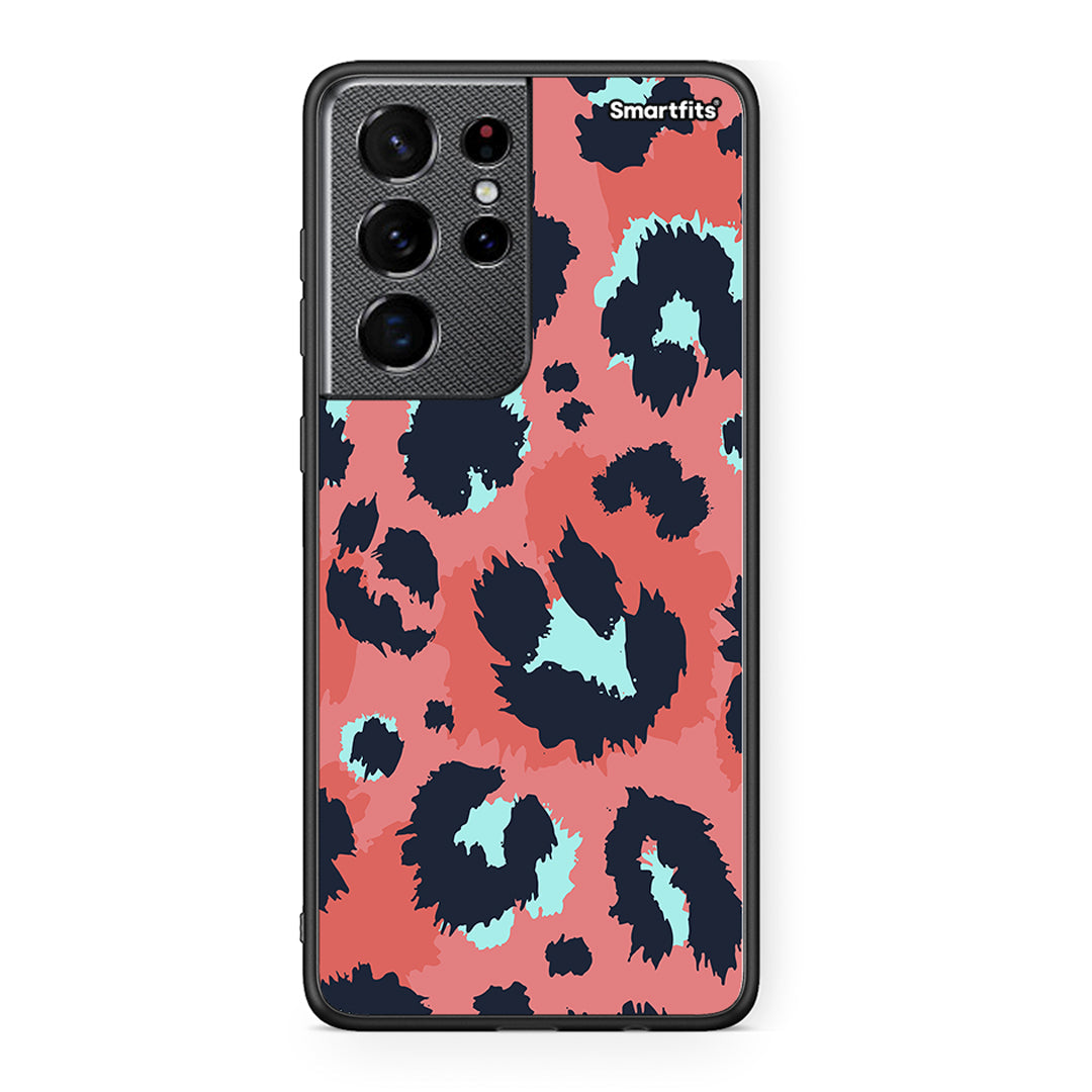 22 - Samsung S21 Ultra Pink Leopard Animal case, cover, bumper