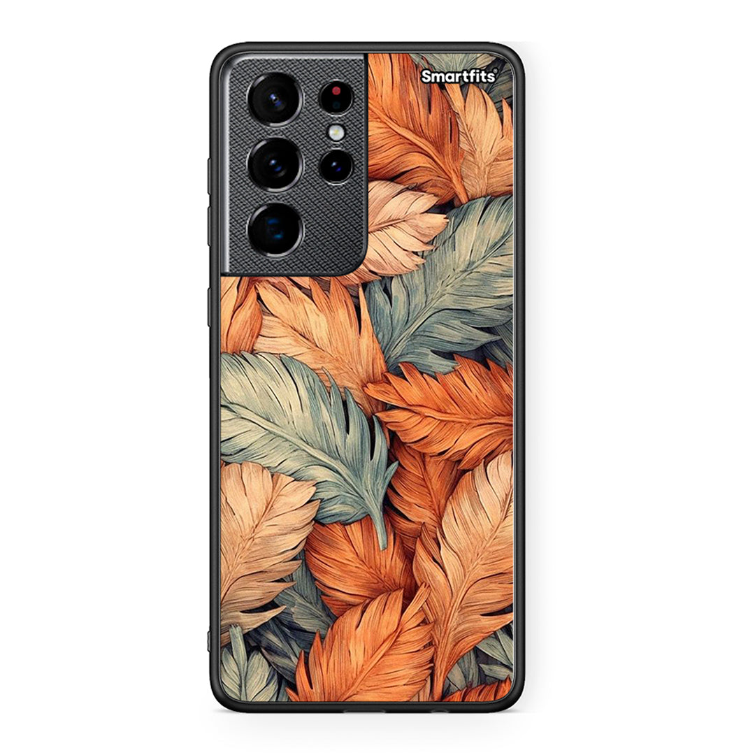 Samsung S21 Ultra Autumn Leaves Θήκη από τη Smartfits με σχέδιο στο πίσω μέρος και μαύρο περίβλημα | Smartphone case with colorful back and black bezels by Smartfits
