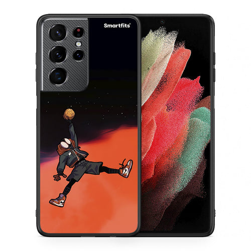 Θήκη Samsung S21 Ultra Basketball Hero από τη Smartfits με σχέδιο στο πίσω μέρος και μαύρο περίβλημα | Samsung S21 Ultra Basketball Hero case with colorful back and black bezels