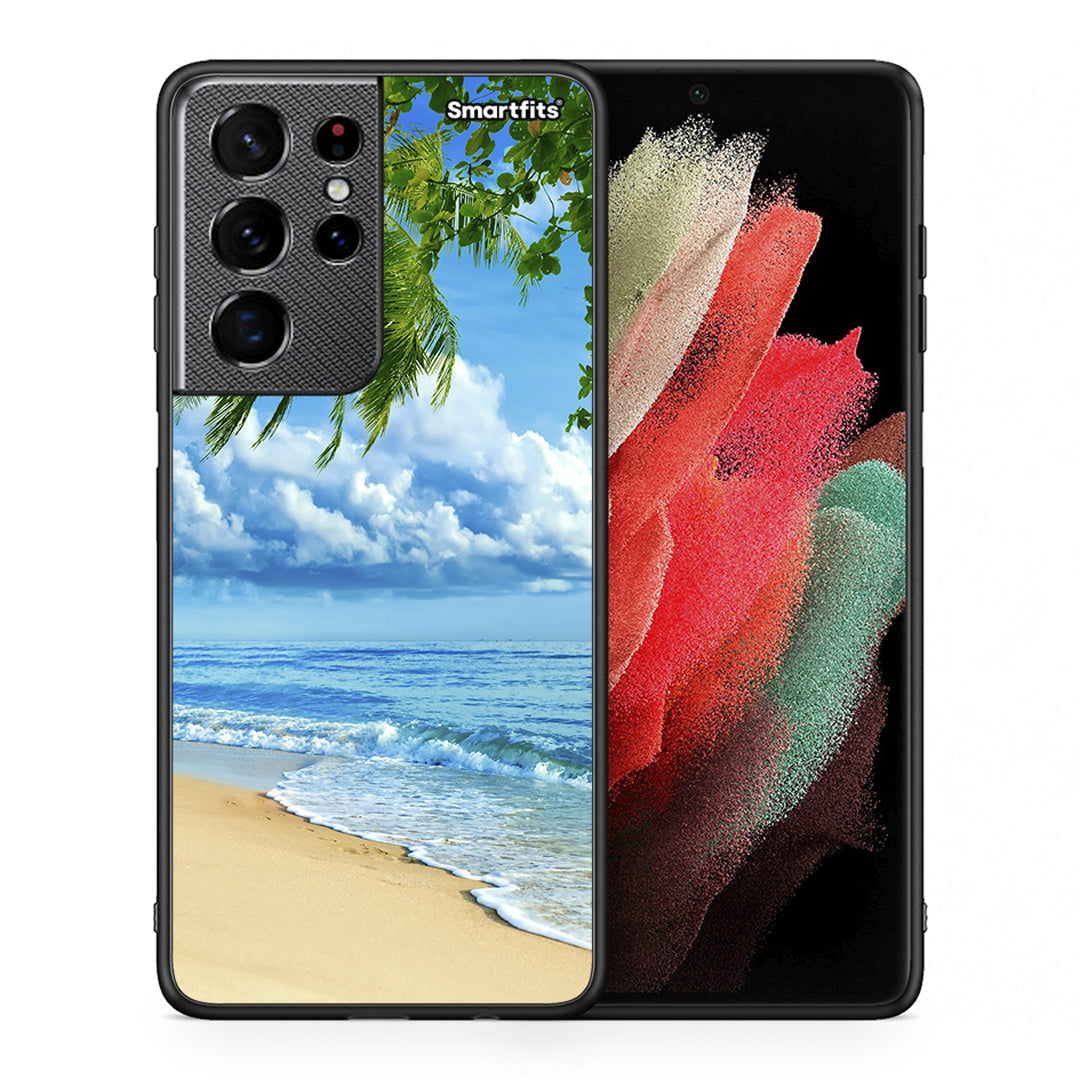 Θήκη Samsung S21 Ultra Beautiful Beach από τη Smartfits με σχέδιο στο πίσω μέρος και μαύρο περίβλημα | Samsung S21 Ultra Beautiful Beach case with colorful back and black bezels