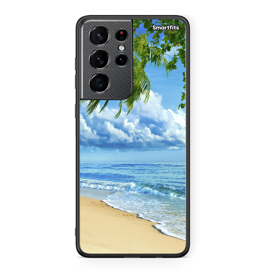 Samsung S21 Ultra Beautiful Beach θήκη από τη Smartfits με σχέδιο στο πίσω μέρος και μαύρο περίβλημα | Smartphone case with colorful back and black bezels by Smartfits