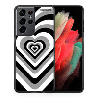 Thumbnail for Θήκη Samsung S21 Ultra Black Hearts από τη Smartfits με σχέδιο στο πίσω μέρος και μαύρο περίβλημα | Samsung S21 Ultra Black Hearts case with colorful back and black bezels