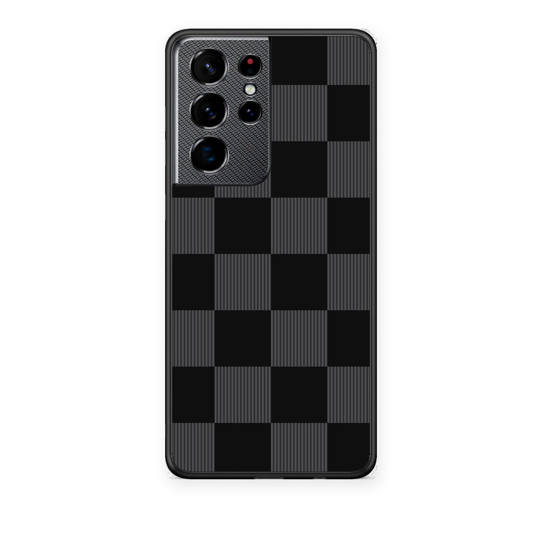 Θήκη Samsung Galaxy S21 Ultra Black and Charcoal Striped Checks από τη Smartfits με σχέδιο στο πίσω μέρος και μαύρο περίβλημα | Samsung Galaxy S21 Ultra Black and Charcoal Striped Checks case with colorful back and black bezels