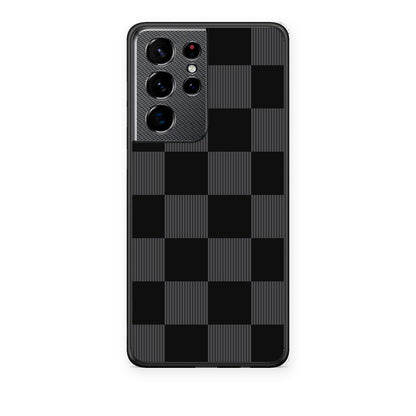Θήκη Samsung Galaxy S21 Ultra Black and Charcoal Striped Checks από τη Smartfits με σχέδιο στο πίσω μέρος και μαύρο περίβλημα | Samsung Galaxy S21 Ultra Black and Charcoal Striped Checks case with colorful back and black bezels