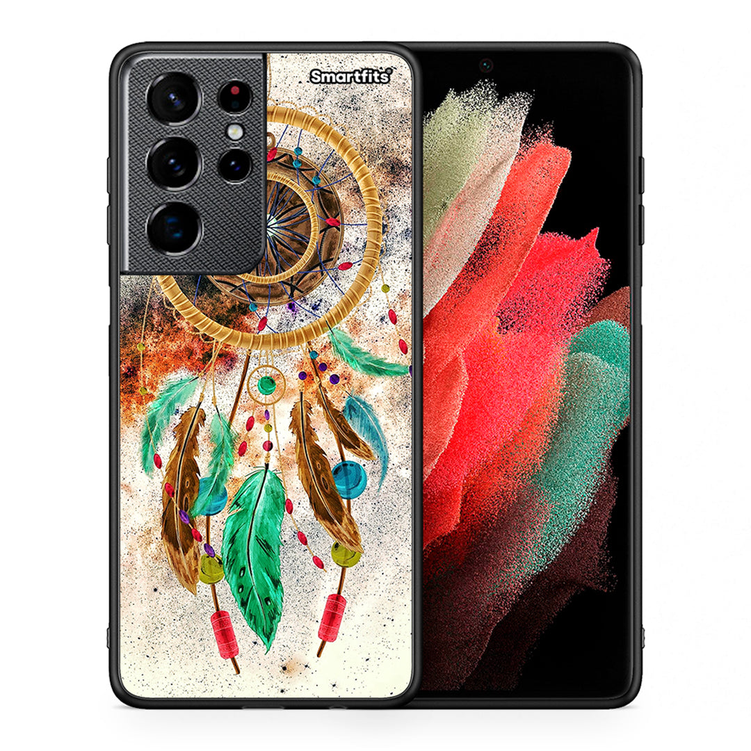 Θήκη Samsung S21 Ultra DreamCatcher Boho από τη Smartfits με σχέδιο στο πίσω μέρος και μαύρο περίβλημα | Samsung S21 Ultra DreamCatcher Boho case with colorful back and black bezels