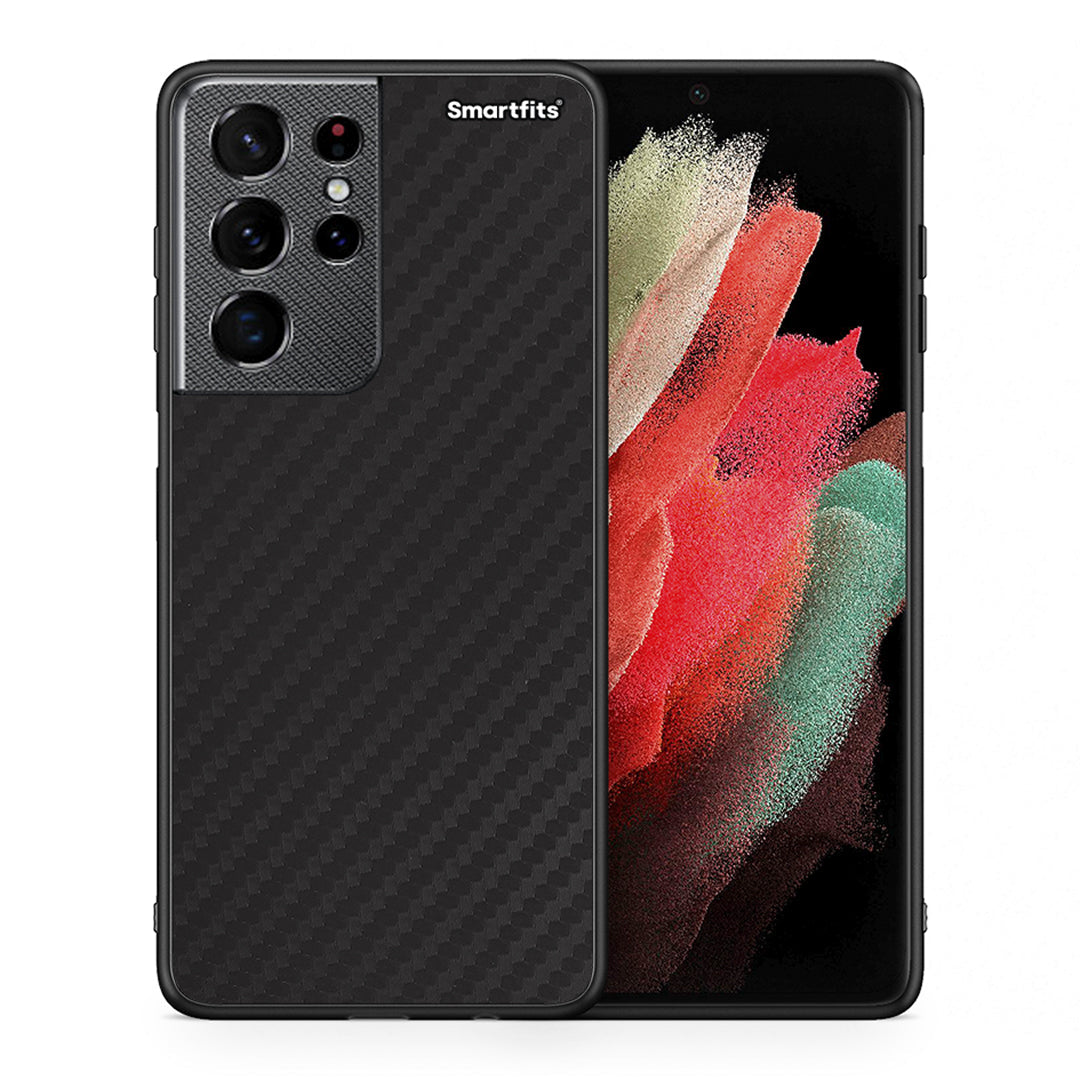 Θήκη Samsung S21 Ultra Carbon Black από τη Smartfits με σχέδιο στο πίσω μέρος και μαύρο περίβλημα | Samsung S21 Ultra Carbon Black case with colorful back and black bezels