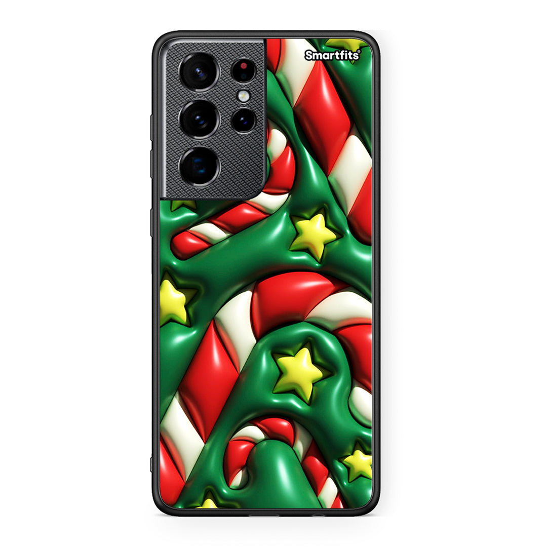 Samsung S21 Ultra Christmas Bubbles θήκη από τη Smartfits με σχέδιο στο πίσω μέρος και μαύρο περίβλημα | Smartphone case with colorful back and black bezels by Smartfits