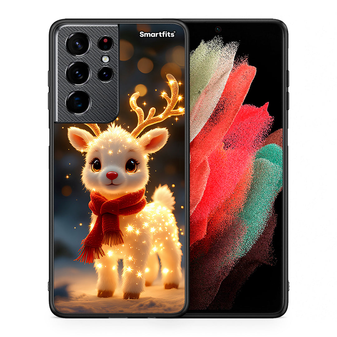 Θήκη Samsung S21 Ultra Christmas Cutie από τη Smartfits με σχέδιο στο πίσω μέρος και μαύρο περίβλημα | Samsung S21 Ultra Christmas Cutie case with colorful back and black bezels