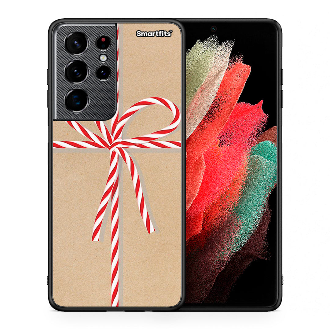 Θήκη Samsung S21 Ultra Christmas Gift από τη Smartfits με σχέδιο στο πίσω μέρος και μαύρο περίβλημα | Samsung S21 Ultra Christmas Gift case with colorful back and black bezels