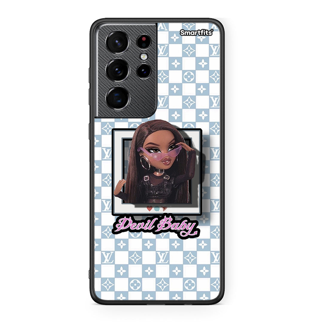 Samsung S21 Ultra Devil Baby Θήκη Αγίου Βαλεντίνου από τη Smartfits με σχέδιο στο πίσω μέρος και μαύρο περίβλημα | Smartphone case with colorful back and black bezels by Smartfits