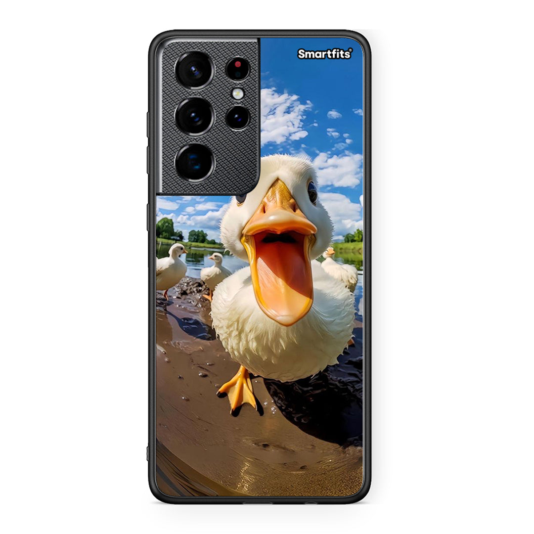 Samsung S21 Ultra Duck Face θήκη από τη Smartfits με σχέδιο στο πίσω μέρος και μαύρο περίβλημα | Smartphone case with colorful back and black bezels by Smartfits