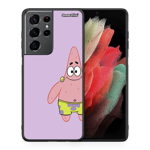 Θήκη Samsung S21 Ultra  Friends Patrick από τη Smartfits με σχέδιο στο πίσω μέρος και μαύρο περίβλημα | Samsung S21 Ultra  Friends Patrick case with colorful back and black bezels