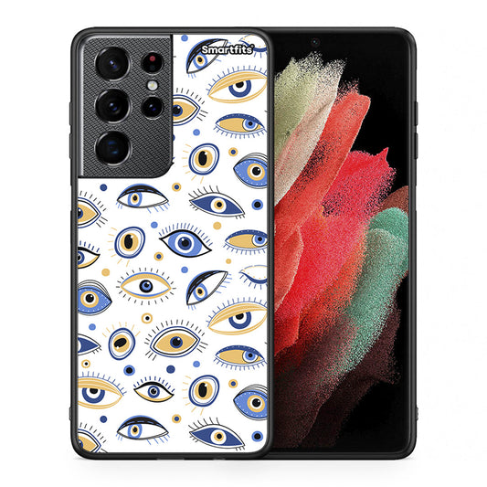 Θήκη Samsung S21 Ultra Ftou Ftou από τη Smartfits με σχέδιο στο πίσω μέρος και μαύρο περίβλημα | Samsung S21 Ultra Ftou Ftou case with colorful back and black bezels