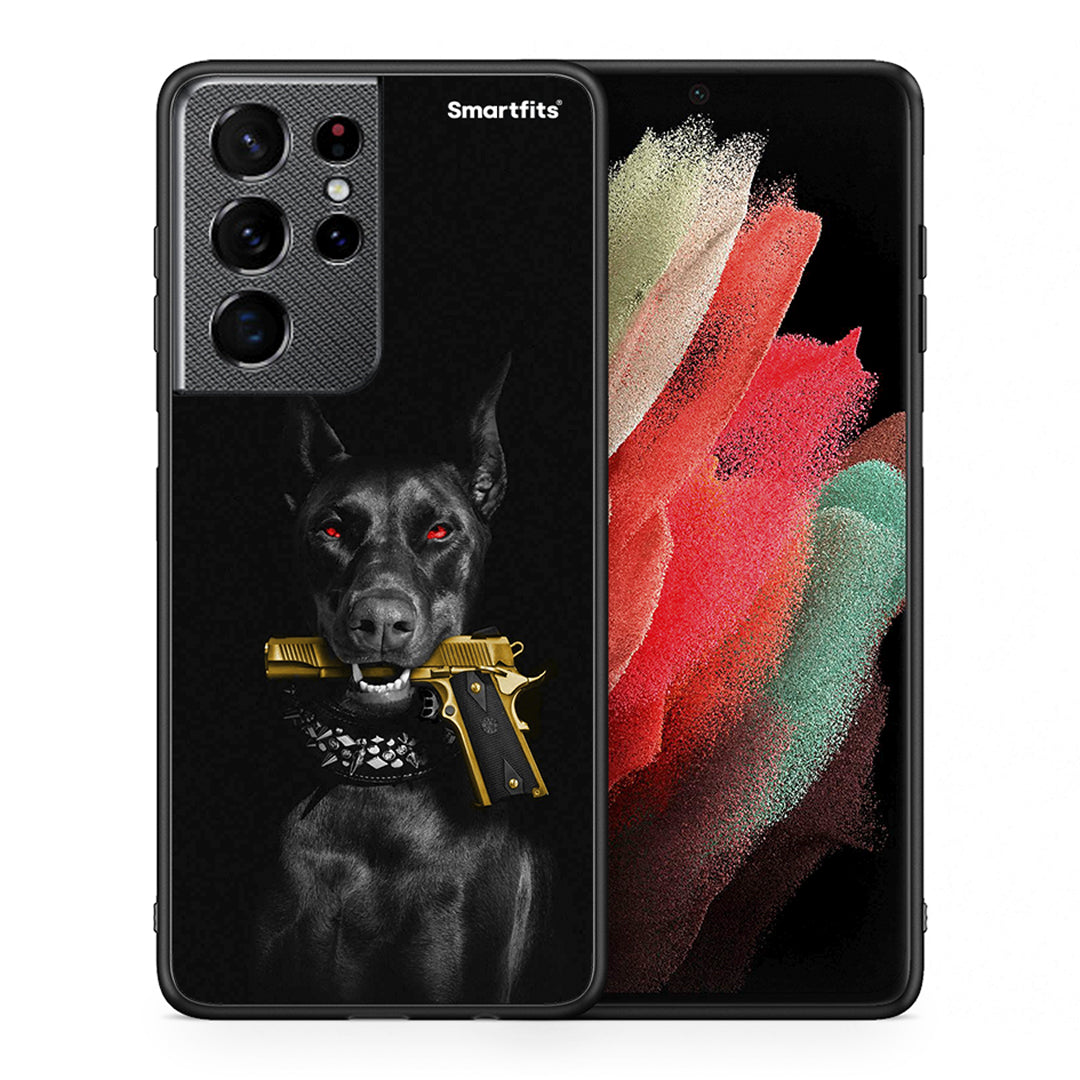 Θήκη Αγίου Βαλεντίνου Samsung S21 Ultra Golden Gun από τη Smartfits με σχέδιο στο πίσω μέρος και μαύρο περίβλημα | Samsung S21 Ultra Golden Gun case with colorful back and black bezels