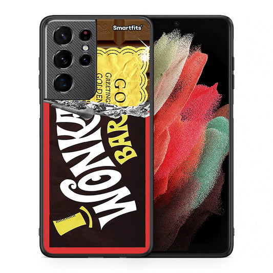 Θήκη Samsung S21 Ultra Golden Ticket από τη Smartfits με σχέδιο στο πίσω μέρος και μαύρο περίβλημα | Samsung S21 Ultra Golden Ticket case with colorful back and black bezels