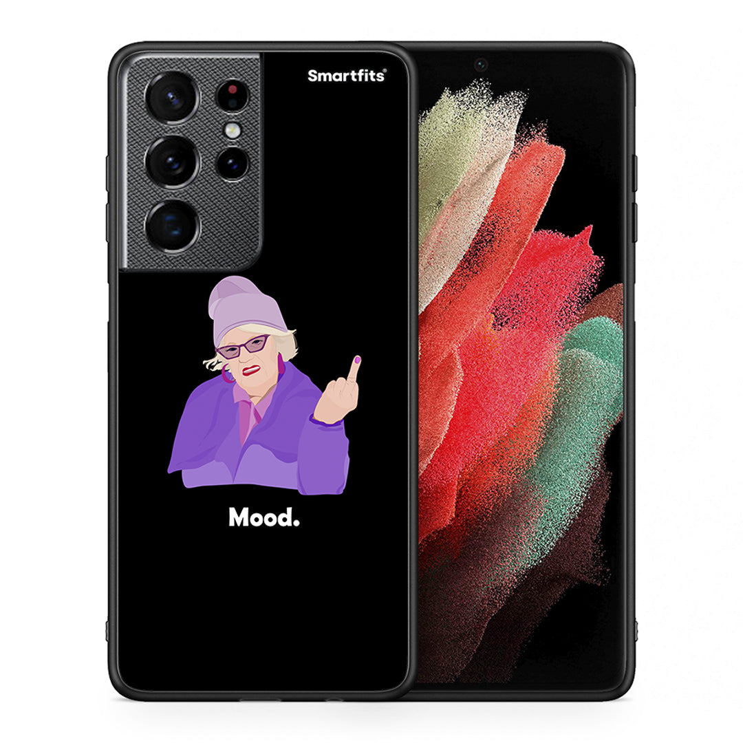 Θήκη Samsung S21 Ultra Grandma Mood Black από τη Smartfits με σχέδιο στο πίσω μέρος και μαύρο περίβλημα | Samsung S21 Ultra Grandma Mood Black case with colorful back and black bezels