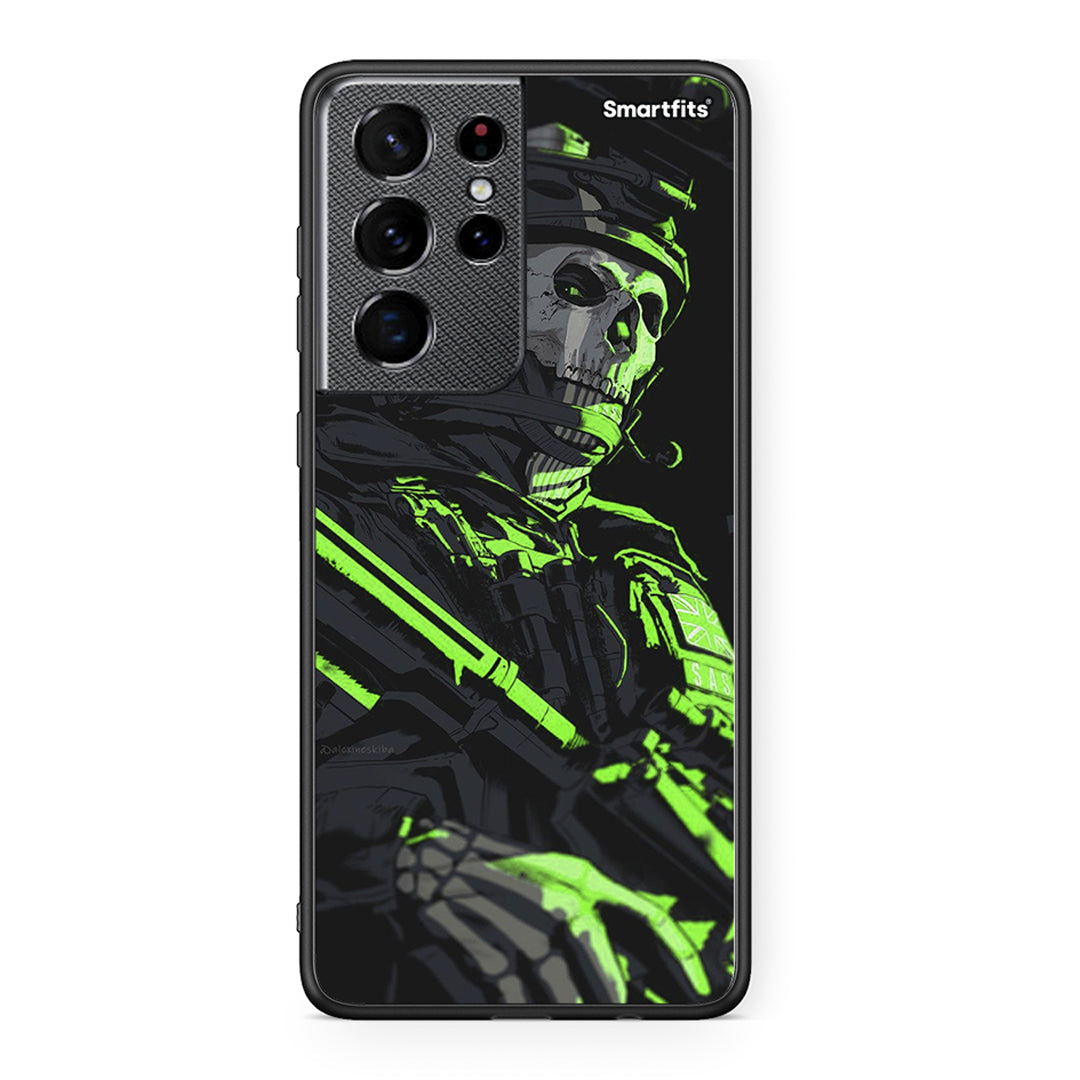 Samsung S21 Ultra Green Soldier Θήκη Αγίου Βαλεντίνου από τη Smartfits με σχέδιο στο πίσω μέρος και μαύρο περίβλημα | Smartphone case with colorful back and black bezels by Smartfits