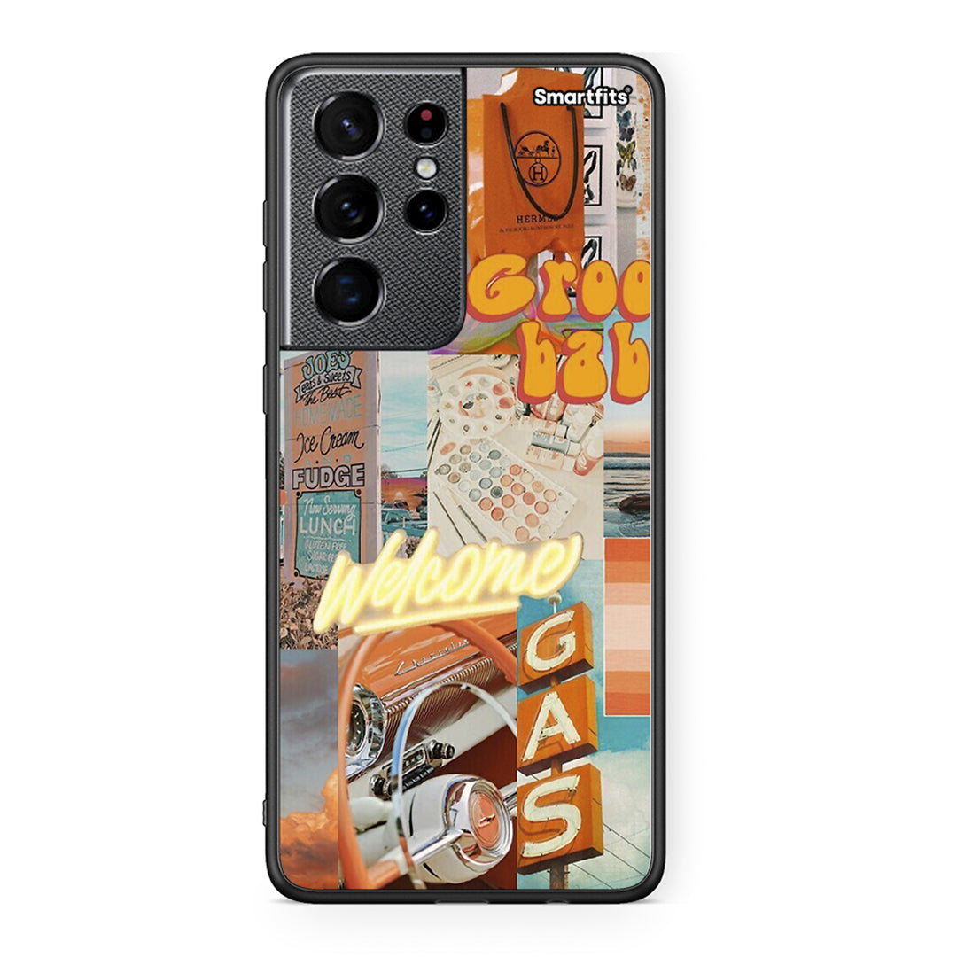 Samsung S21 Ultra Groovy Babe Θήκη Αγίου Βαλεντίνου από τη Smartfits με σχέδιο στο πίσω μέρος και μαύρο περίβλημα | Smartphone case with colorful back and black bezels by Smartfits