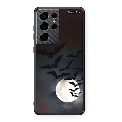 Samsung S21 Ultra Halloween Bat Night Θήκη από τη Smartfits με σχέδιο στο πίσω μέρος και μαύρο περίβλημα | Smartphone case with colorful back and black bezels by Smartfits