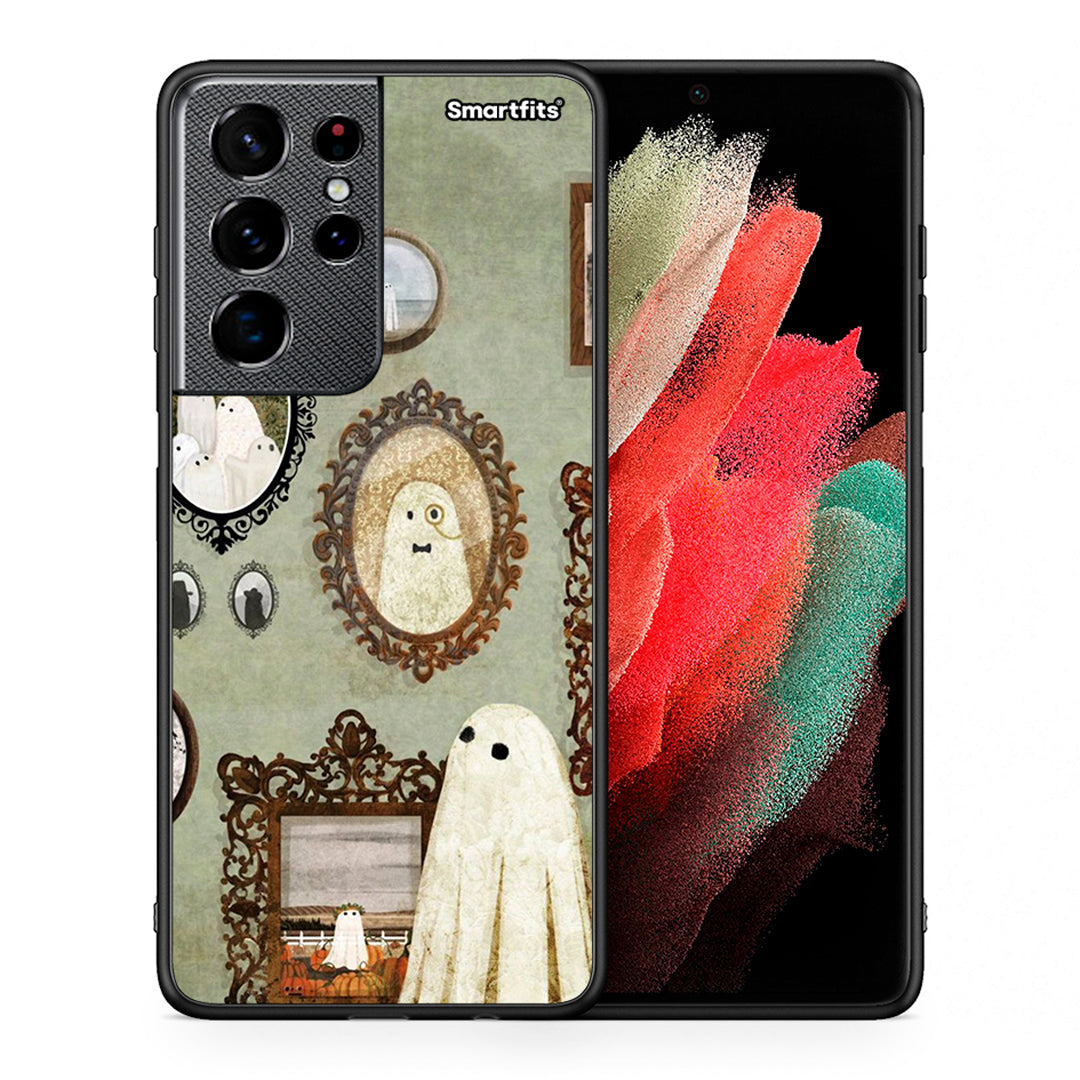 Θήκη Samsung S21 Ultra Halloween Ghost Season από τη Smartfits με σχέδιο στο πίσω μέρος και μαύρο περίβλημα | Samsung S21 Ultra Halloween Ghost Season case with colorful back and black bezels