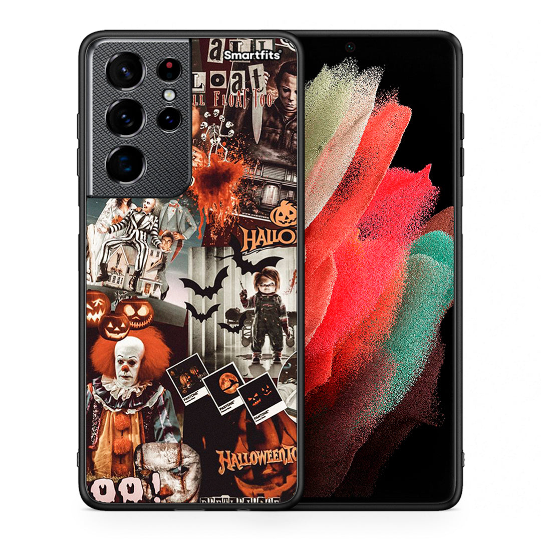 Θήκη Samsung S21 Ultra Halloween Spooky Season από τη Smartfits με σχέδιο στο πίσω μέρος και μαύρο περίβλημα | Samsung S21 Ultra Halloween Spooky Season case with colorful back and black bezels