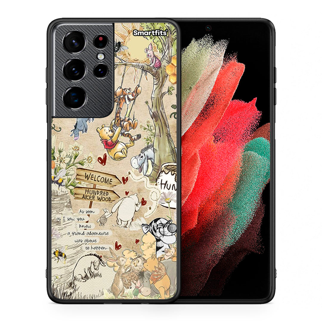 Θήκη Samsung S21 Ultra Happy Friends από τη Smartfits με σχέδιο στο πίσω μέρος και μαύρο περίβλημα | Samsung S21 Ultra Happy Friends case with colorful back and black bezels