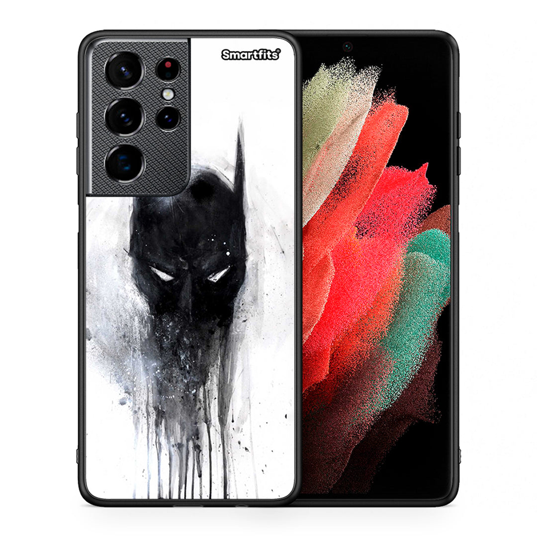 Θήκη Samsung S21 Ultra Paint Bat Hero από τη Smartfits με σχέδιο στο πίσω μέρος και μαύρο περίβλημα | Samsung S21 Ultra Paint Bat Hero case with colorful back and black bezels