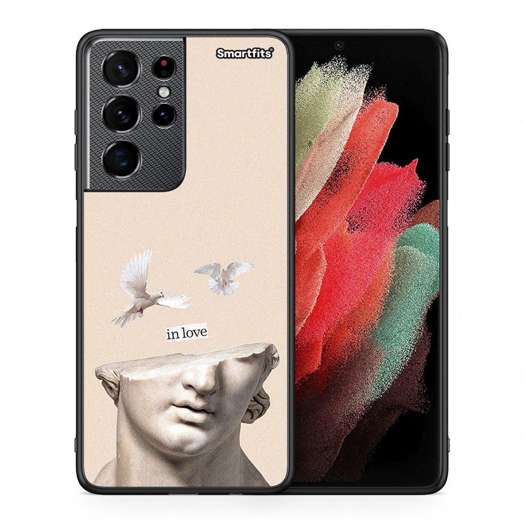 Θήκη Samsung S21 Ultra In Love από τη Smartfits με σχέδιο στο πίσω μέρος και μαύρο περίβλημα | Samsung S21 Ultra In Love case with colorful back and black bezels