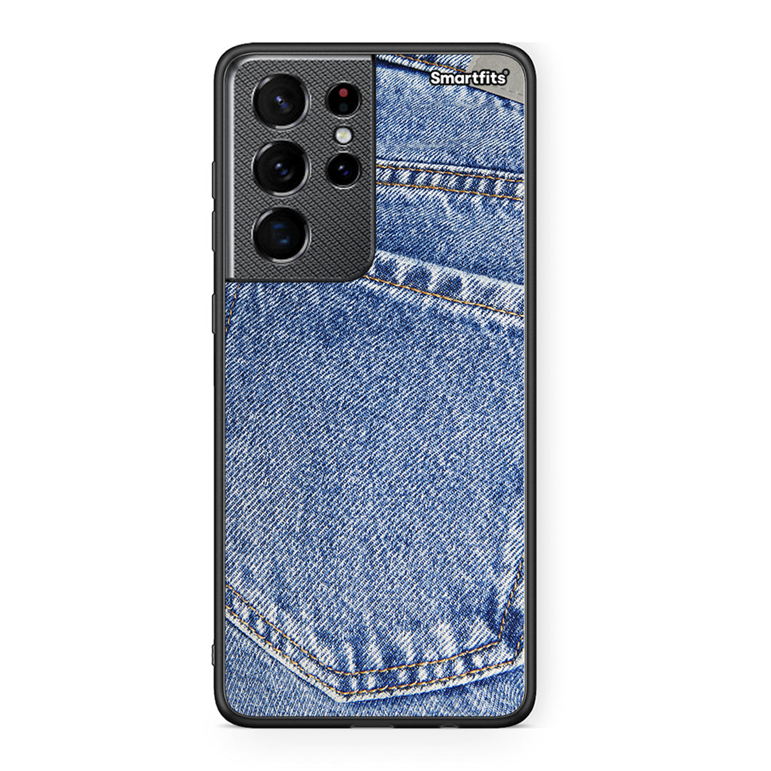 Samsung S21 Ultra Jeans Pocket θήκη από τη Smartfits με σχέδιο στο πίσω μέρος και μαύρο περίβλημα | Smartphone case with colorful back and black bezels by Smartfits