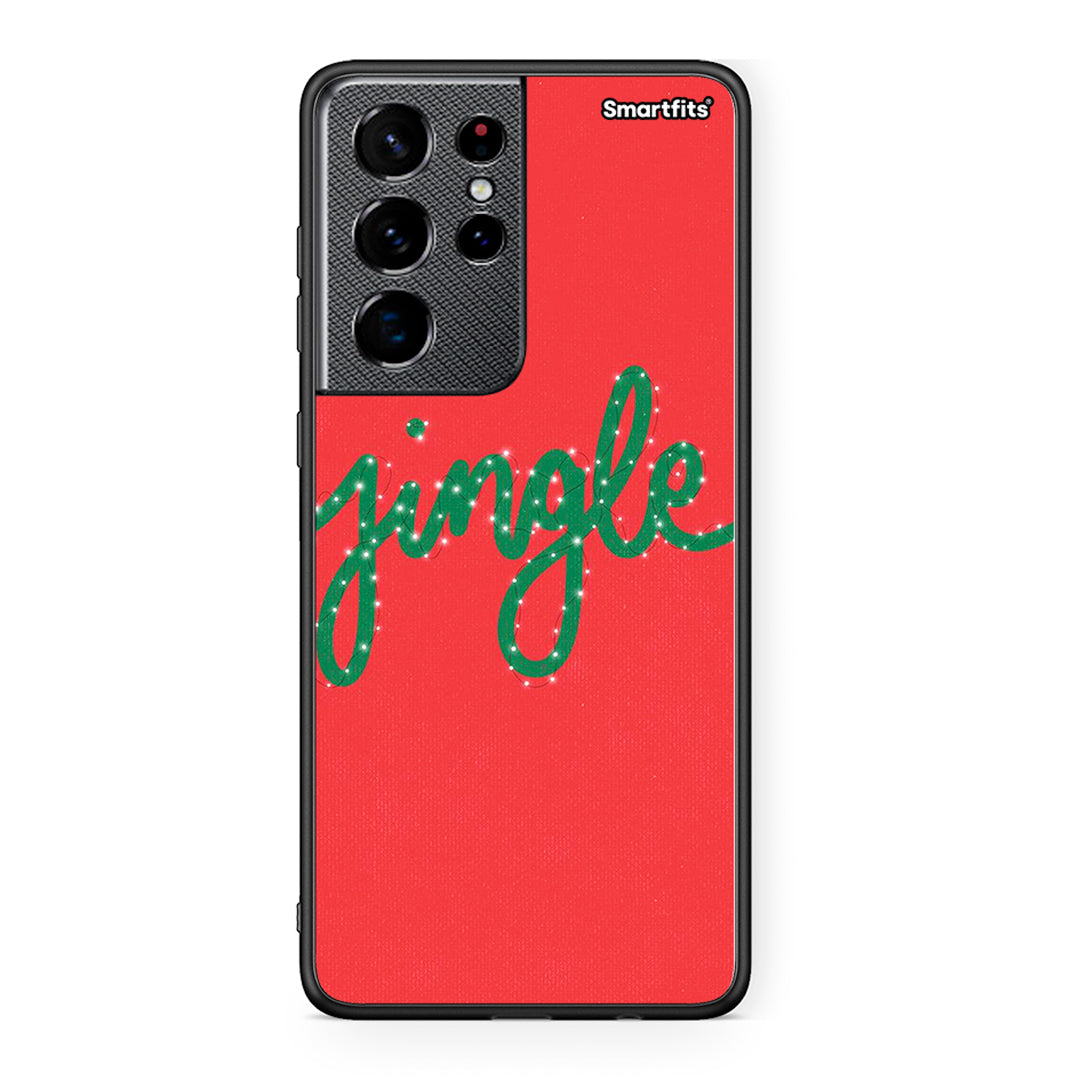 Samsung S21 Ultra Jingle Xmas θήκη από τη Smartfits με σχέδιο στο πίσω μέρος και μαύρο περίβλημα | Smartphone case with colorful back and black bezels by Smartfits
