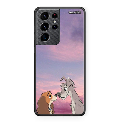 Samsung S21 Ultra Lady And Tramp θήκη από τη Smartfits με σχέδιο στο πίσω μέρος και μαύρο περίβλημα | Smartphone case with colorful back and black bezels by Smartfits