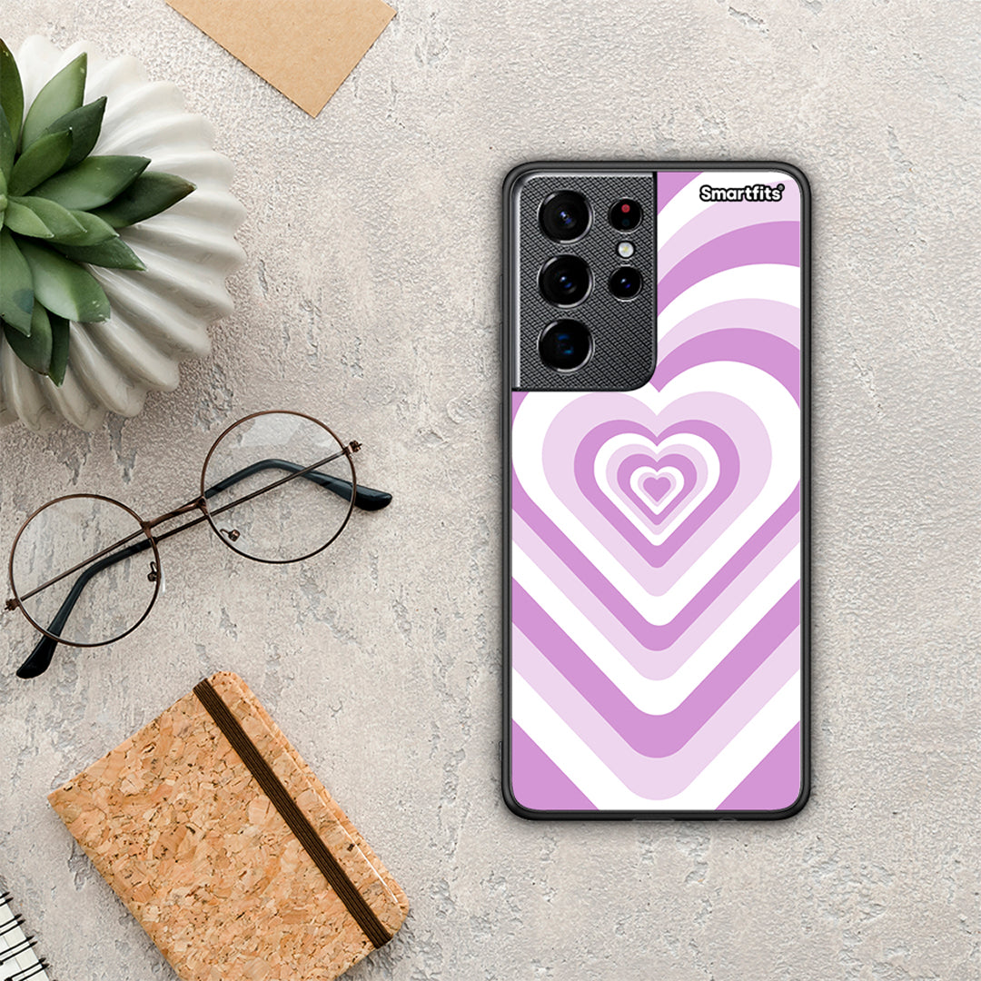Lilac Hearts - Samsung Galaxy S21 Ultra θήκη
