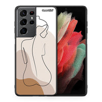 Thumbnail for Θήκη Samsung S21 Ultra LineArt Woman από τη Smartfits με σχέδιο στο πίσω μέρος και μαύρο περίβλημα | Samsung S21 Ultra LineArt Woman case with colorful back and black bezels