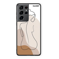 Thumbnail for Samsung S21 Ultra LineArt Woman θήκη από τη Smartfits με σχέδιο στο πίσω μέρος και μαύρο περίβλημα | Smartphone case with colorful back and black bezels by Smartfits