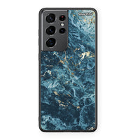 Thumbnail for Samsung S21 Ultra Marble Blue θήκη από τη Smartfits με σχέδιο στο πίσω μέρος και μαύρο περίβλημα | Smartphone case with colorful back and black bezels by Smartfits