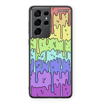 Samsung S21 Ultra Melting Rainbow θήκη από τη Smartfits με σχέδιο στο πίσω μέρος και μαύρο περίβλημα | Smartphone case with colorful back and black bezels by Smartfits