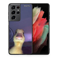 Thumbnail for Θήκη Samsung S21 Ultra Meme Duck από τη Smartfits με σχέδιο στο πίσω μέρος και μαύρο περίβλημα | Samsung S21 Ultra Meme Duck case with colorful back and black bezels