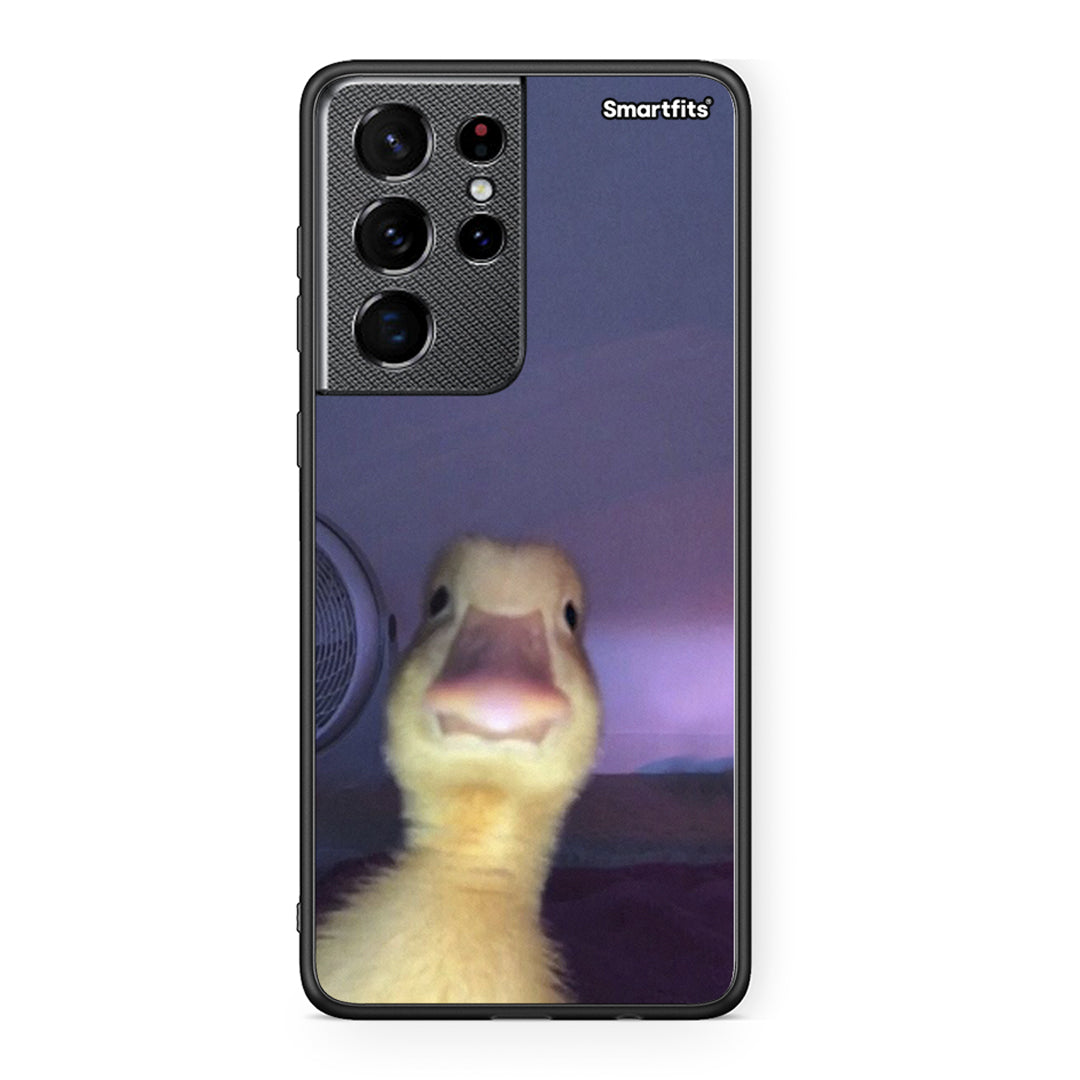 Samsung S21 Ultra Meme Duck θήκη από τη Smartfits με σχέδιο στο πίσω μέρος και μαύρο περίβλημα | Smartphone case with colorful back and black bezels by Smartfits