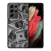 Thumbnail for Θήκη Samsung S21 Ultra Money Dollars από τη Smartfits με σχέδιο στο πίσω μέρος και μαύρο περίβλημα | Samsung S21 Ultra Money Dollars case with colorful back and black bezels