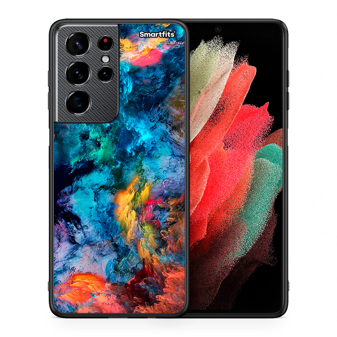 Θήκη Samsung S21 Ultra Crayola Paint από τη Smartfits με σχέδιο στο πίσω μέρος και μαύρο περίβλημα | Samsung S21 Ultra Crayola Paint case with colorful back and black bezels