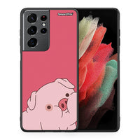 Thumbnail for Θήκη Αγίου Βαλεντίνου Samsung S21 Ultra Pig Love 1 από τη Smartfits με σχέδιο στο πίσω μέρος και μαύρο περίβλημα | Samsung S21 Ultra Pig Love 1 case with colorful back and black bezels