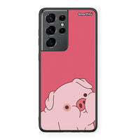 Thumbnail for Samsung S21 Ultra Pig Love 1 Θήκη Αγίου Βαλεντίνου από τη Smartfits με σχέδιο στο πίσω μέρος και μαύρο περίβλημα | Smartphone case with colorful back and black bezels by Smartfits