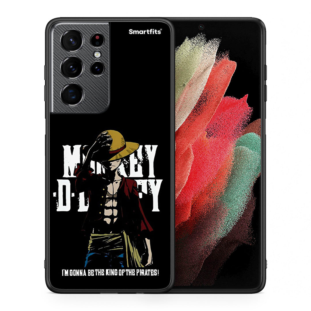 Θήκη Samsung S21 Ultra Pirate King από τη Smartfits με σχέδιο στο πίσω μέρος και μαύρο περίβλημα | Samsung S21 Ultra Pirate King case with colorful back and black bezels