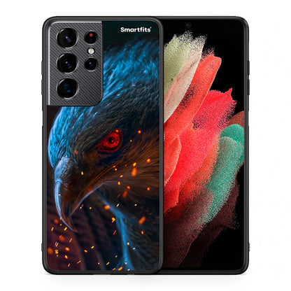 Θήκη Samsung S21 Ultra Eagle PopArt από τη Smartfits με σχέδιο στο πίσω μέρος και μαύρο περίβλημα | Samsung S21 Ultra Eagle PopArt case with colorful back and black bezels