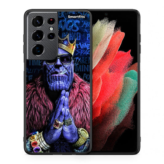 Θήκη Samsung S21 Ultra Thanos PopArt από τη Smartfits με σχέδιο στο πίσω μέρος και μαύρο περίβλημα | Samsung S21 Ultra Thanos PopArt case with colorful back and black bezels
