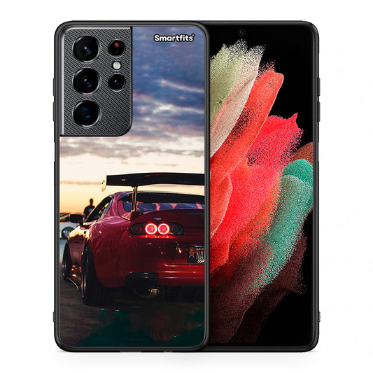 Θήκη Samsung S21 Ultra Racing Supra από τη Smartfits με σχέδιο στο πίσω μέρος και μαύρο περίβλημα | Samsung S21 Ultra Racing Supra case with colorful back and black bezels