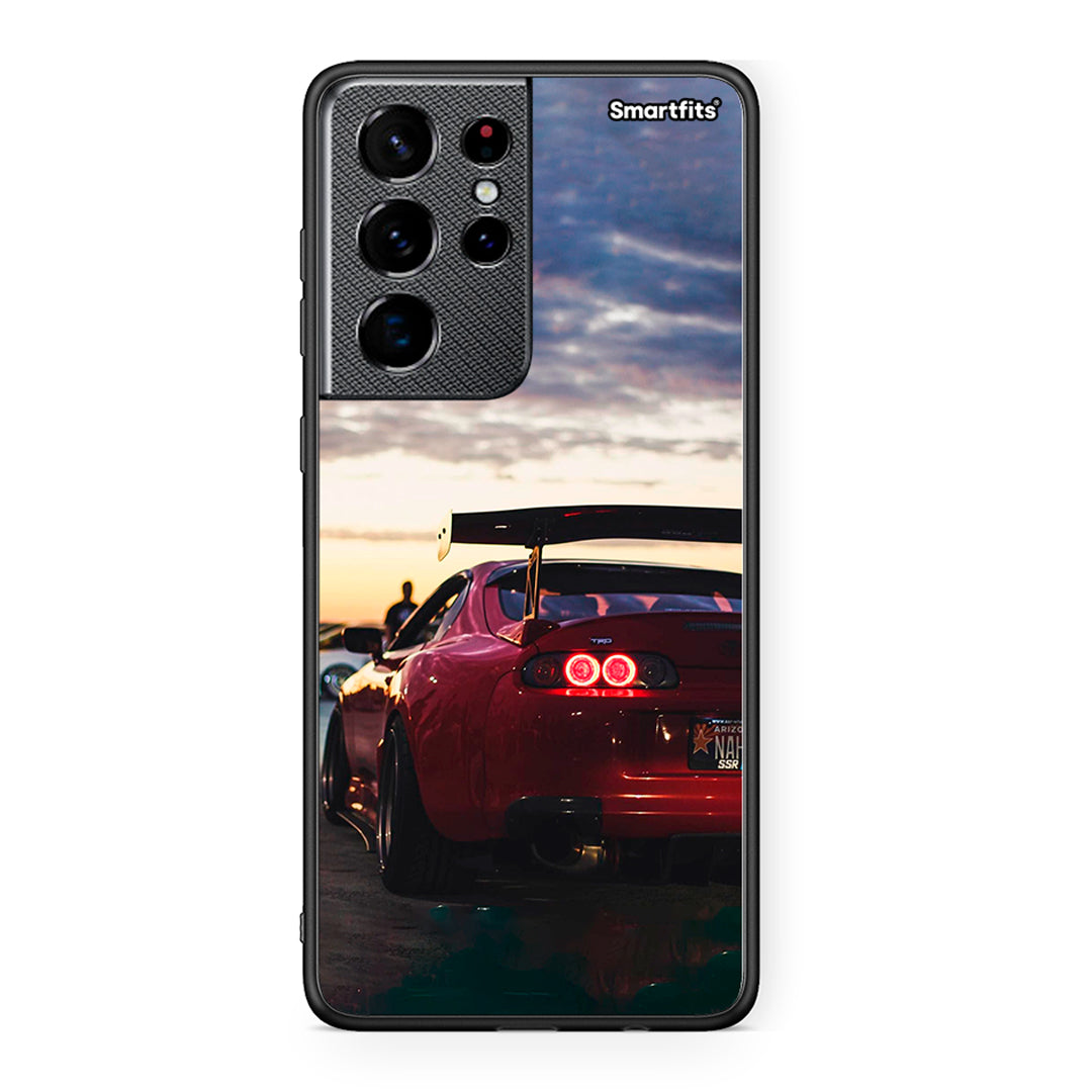 Samsung S21 Ultra Racing Supra θήκη από τη Smartfits με σχέδιο στο πίσω μέρος και μαύρο περίβλημα | Smartphone case with colorful back and black bezels by Smartfits