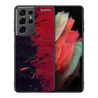 Thumbnail for Θήκη Αγίου Βαλεντίνου Samsung S21 Ultra Red Paint από τη Smartfits με σχέδιο στο πίσω μέρος και μαύρο περίβλημα | Samsung S21 Ultra Red Paint case with colorful back and black bezels