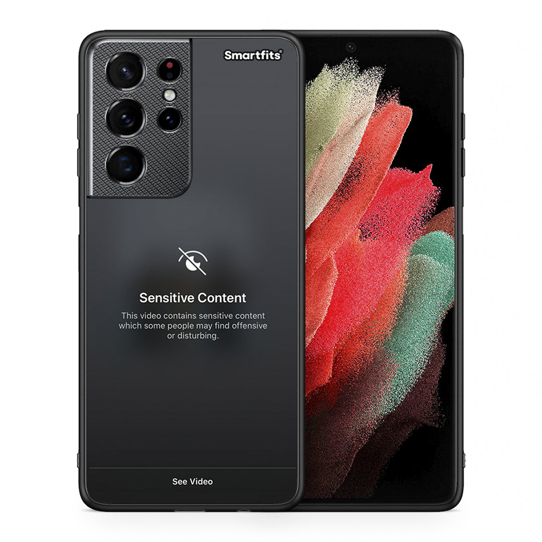 Θήκη Samsung S21 Ultra Sensitive Content από τη Smartfits με σχέδιο στο πίσω μέρος και μαύρο περίβλημα | Samsung S21 Ultra Sensitive Content case with colorful back and black bezels